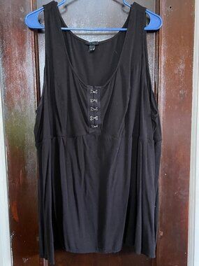 Corset-top peplum/babydoll tank top